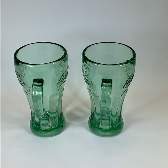 Libbey vintage Coca Cola Green Glass mugs heavy - Picture 6 of 8